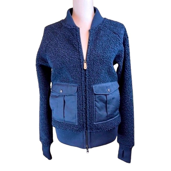 Fjallraven Jackets & Blazers - FJALLRAVEN Blue Fleece Greenland Bomber Jacket Coat Small Sherpa Winter Coat